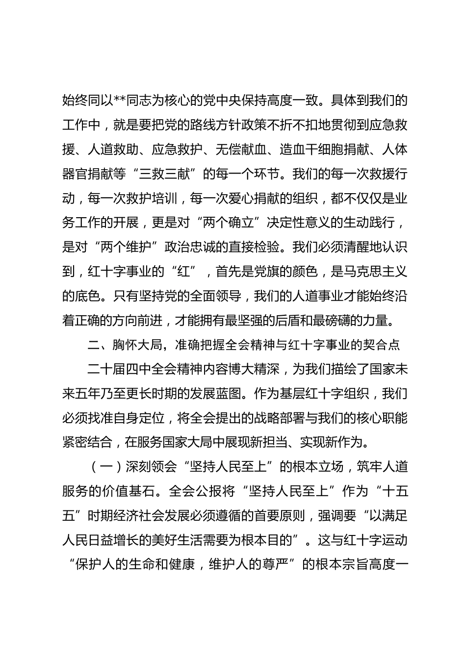 党课：深学细悟全会精神 以党建红引领人道暖_第3页