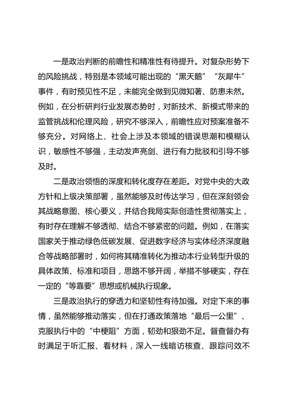 2025年度局领导班子民主生活会对照检查材料_第2页