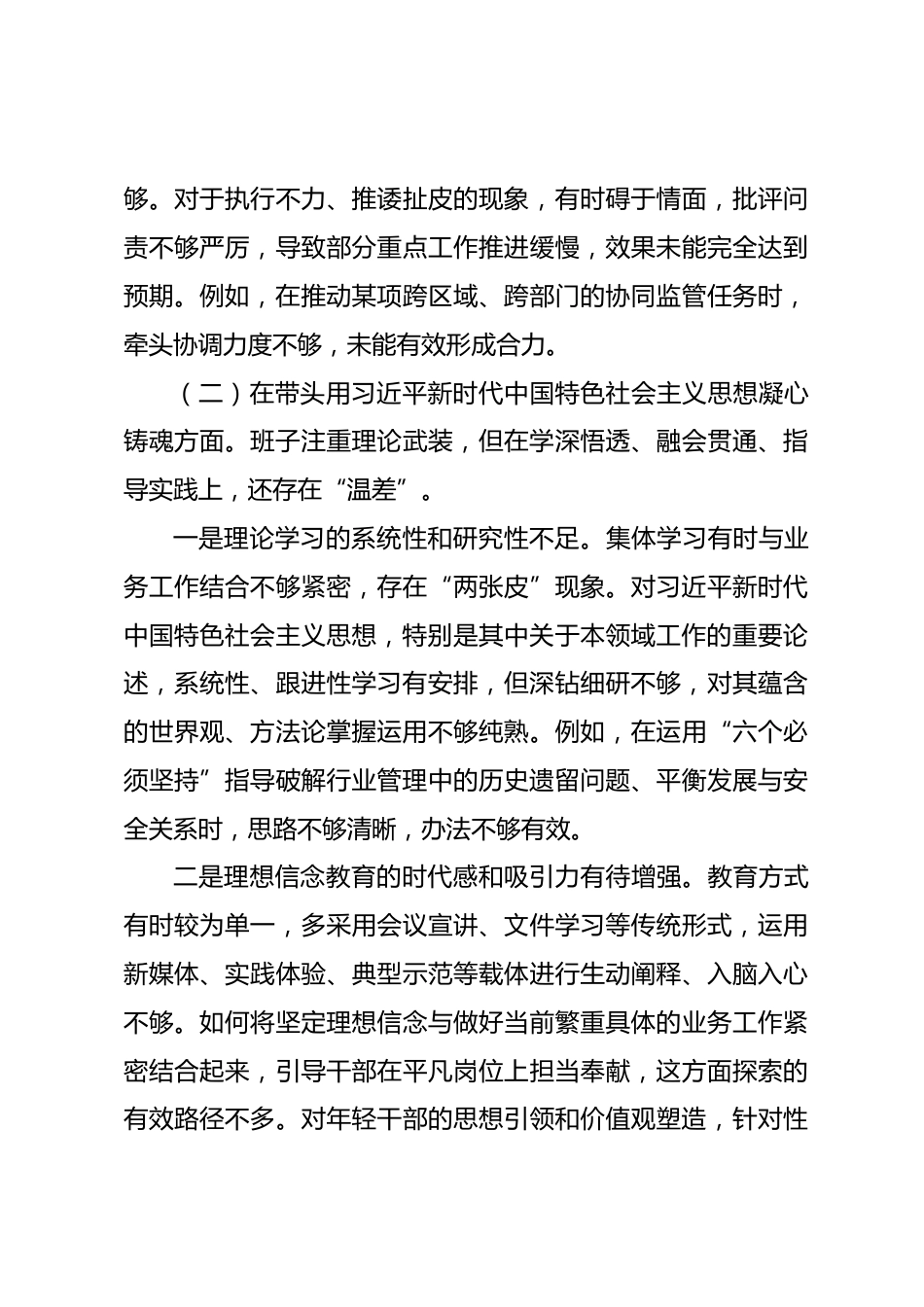 2025年度局领导班子民主生活会对照检查材料_第3页