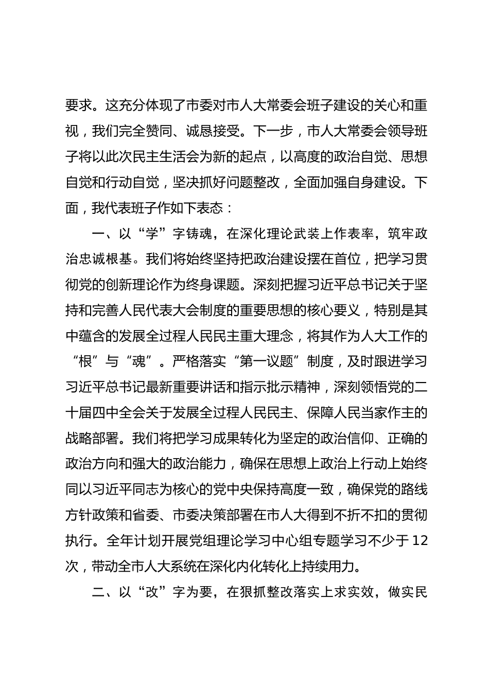 在2025年度市人大常委会领导班子民主生活会上的讲话_第3页