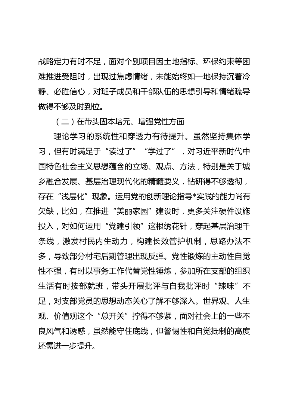 党委书记2025年度民主生活会对照检查材料_第3页