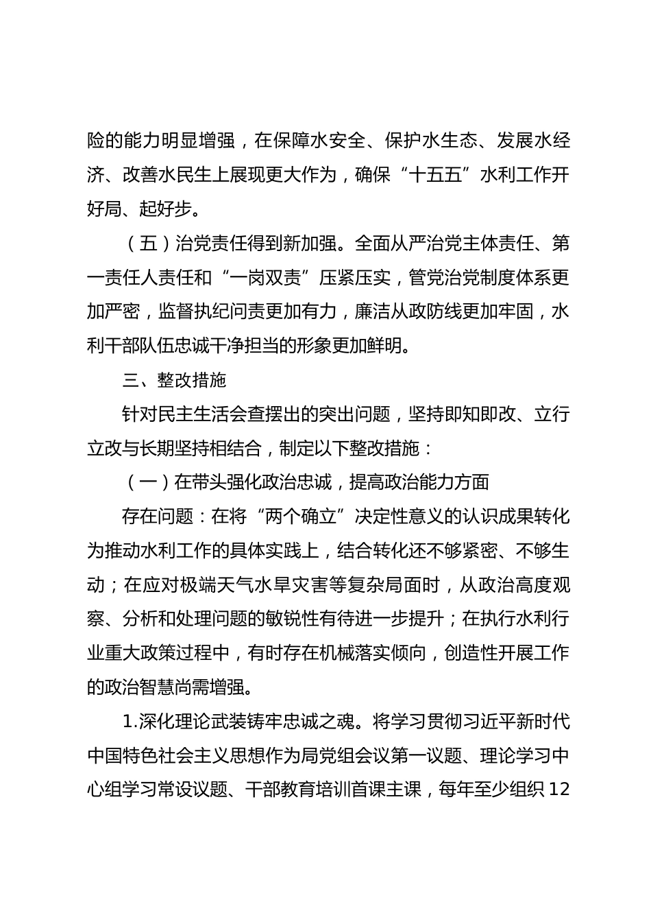 市局党组2025年度民主生活会查摆问题整改方案_第3页