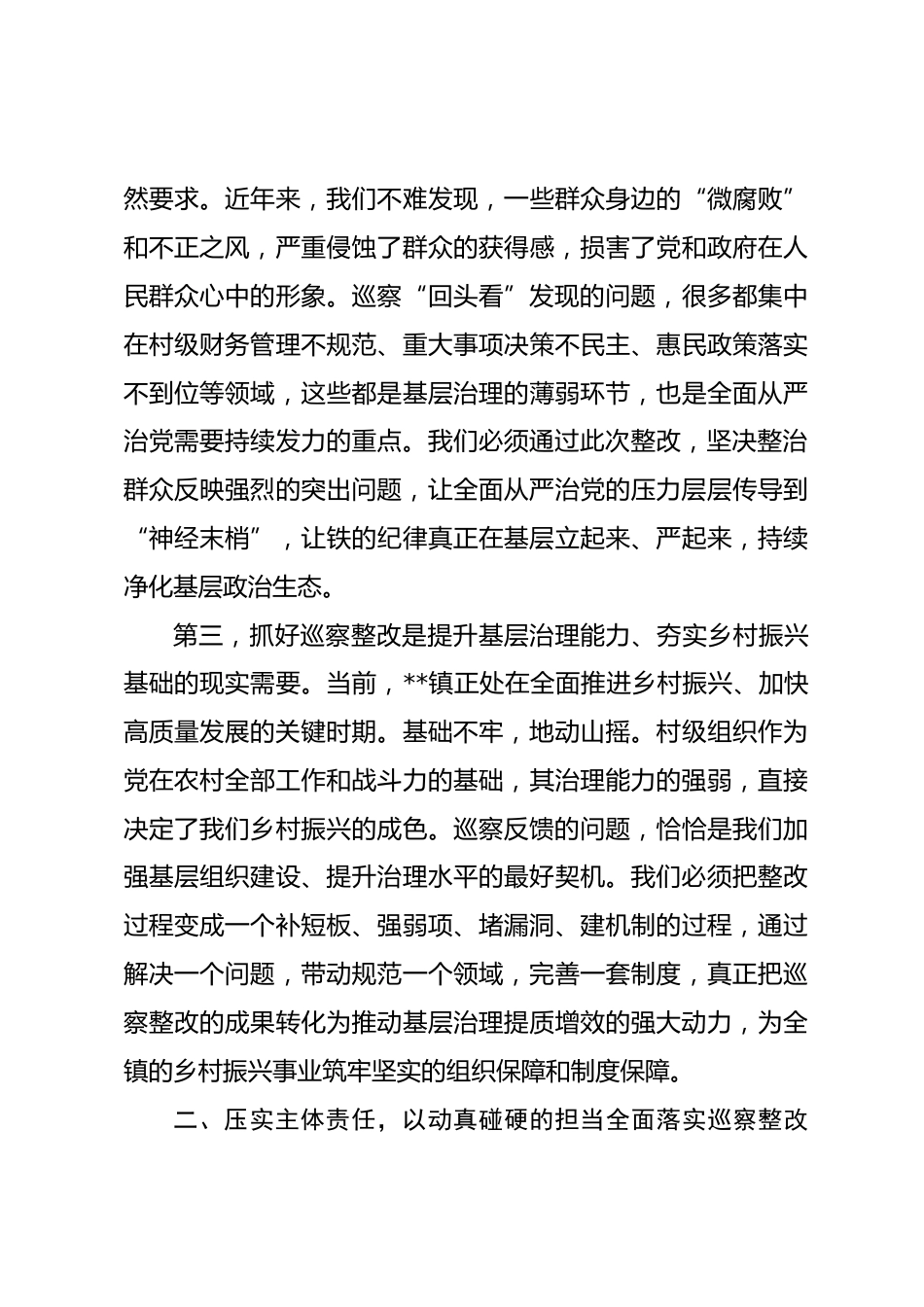 在镇对村巡察“回头看”整改部署会上的讲话_第3页