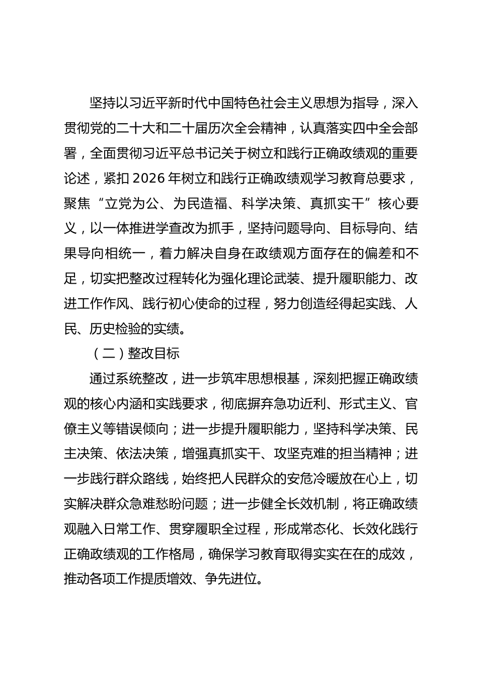 2026年树立和践行正确政绩观学习教育领导干部个人问题整改台账（含表格）_第2页