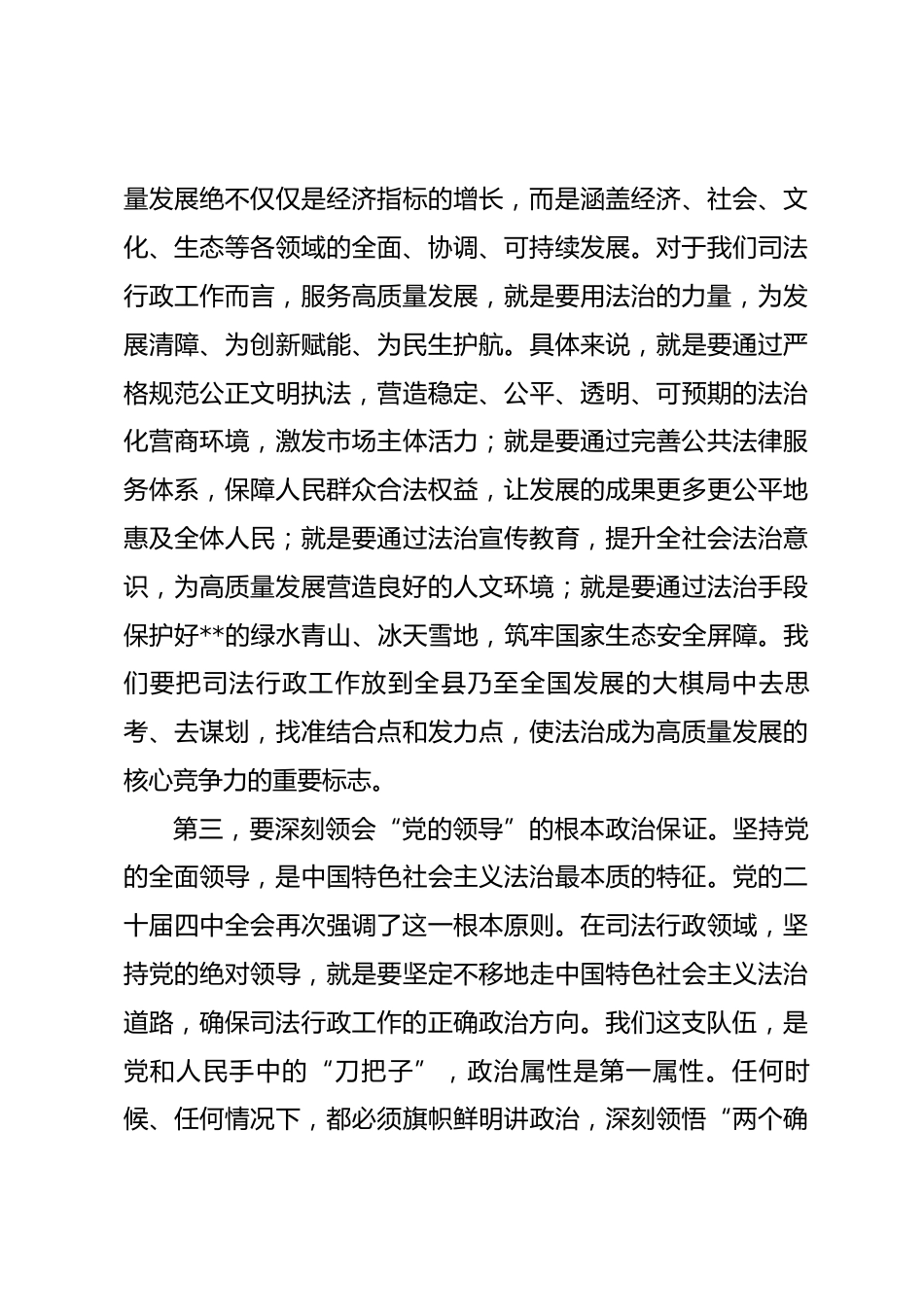 专题党课：深学笃行全会精神 以法治担当护航长治久安和高质量发展_第3页