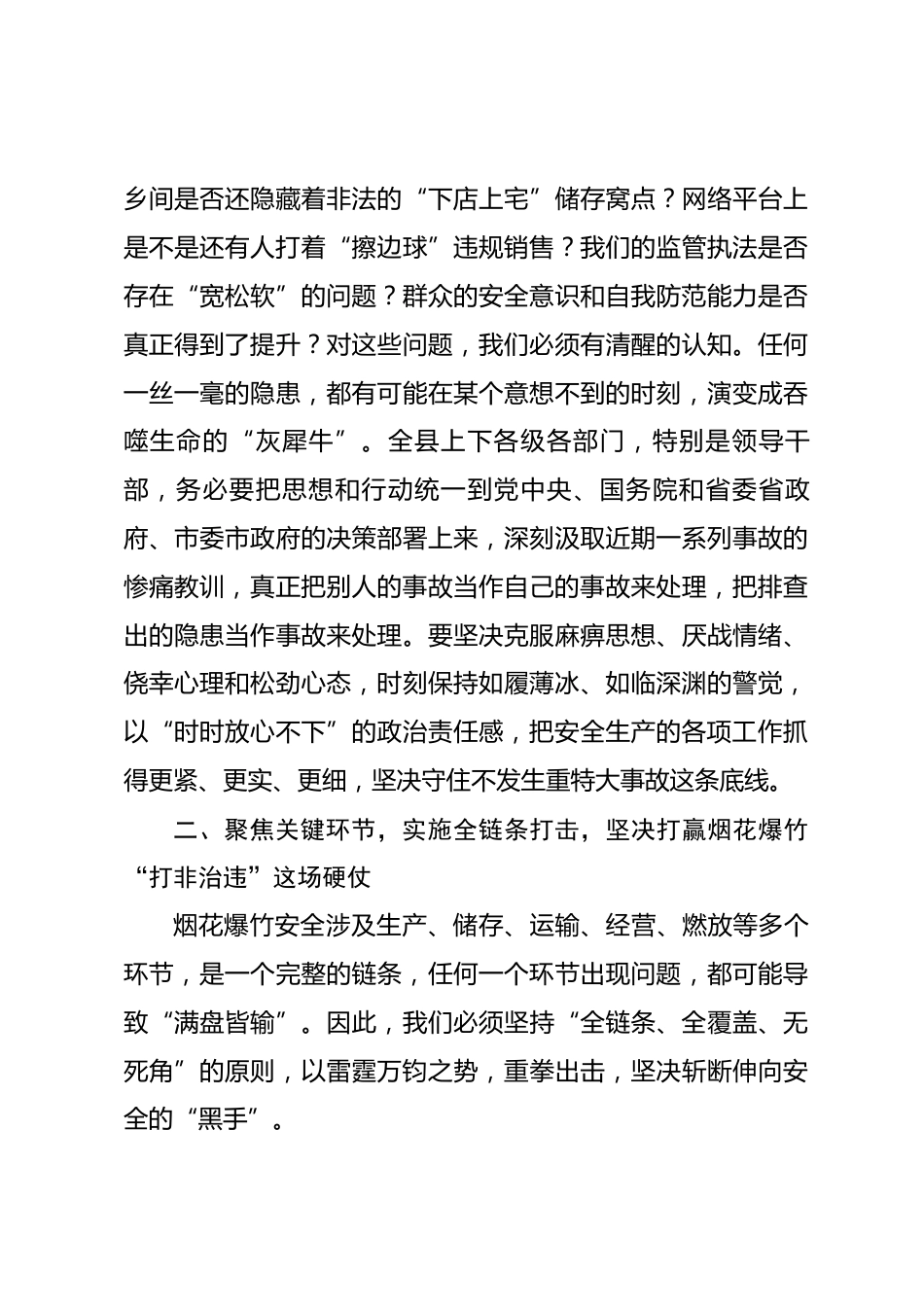在全县2026年烟花爆竹全链条“打非治违”集中整治暨安全防范工作会议上的讲话_第3页