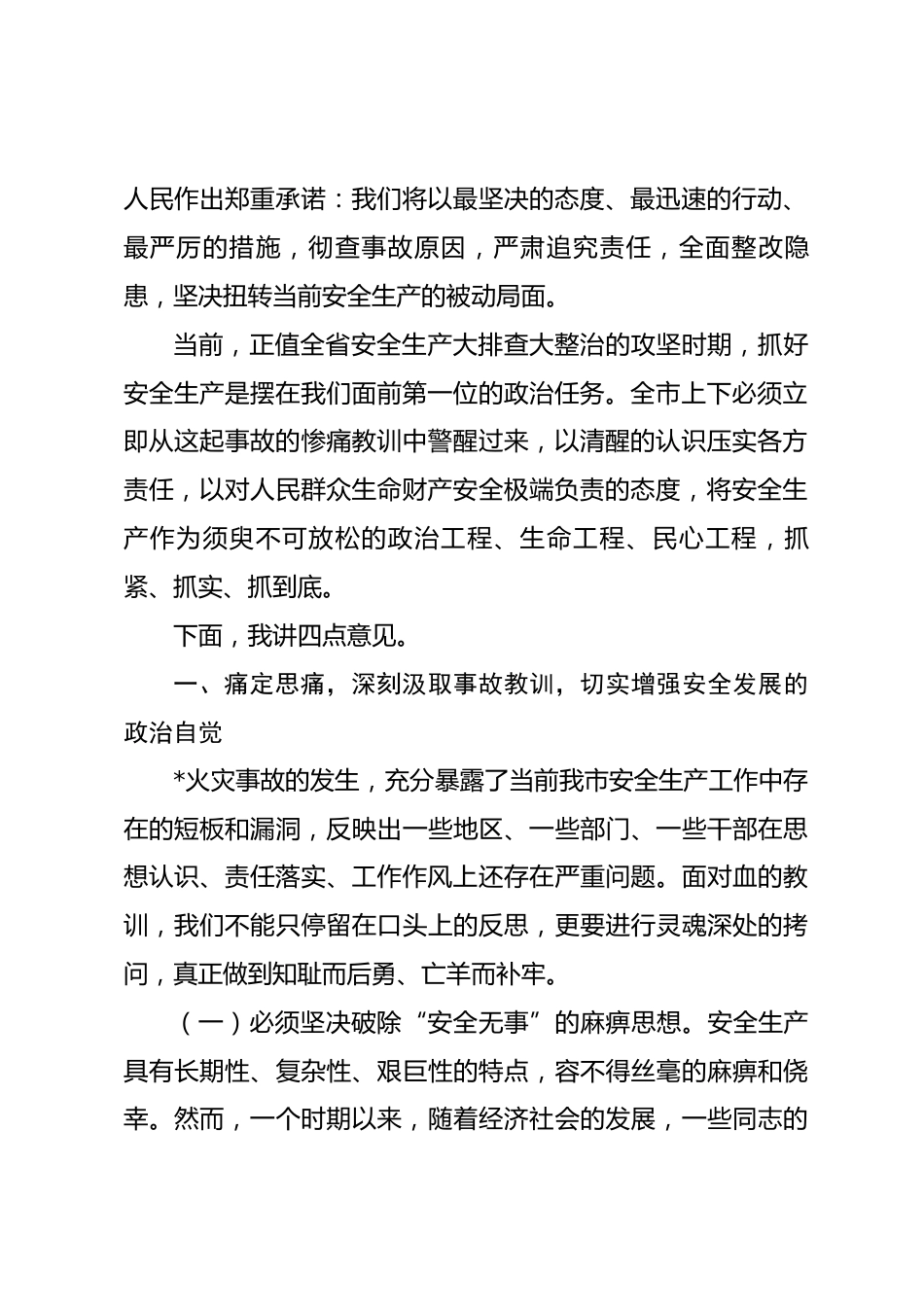 在全市安全生产工作暨安全风险隐患大排查大整治行动部署会议上的讲话_第2页