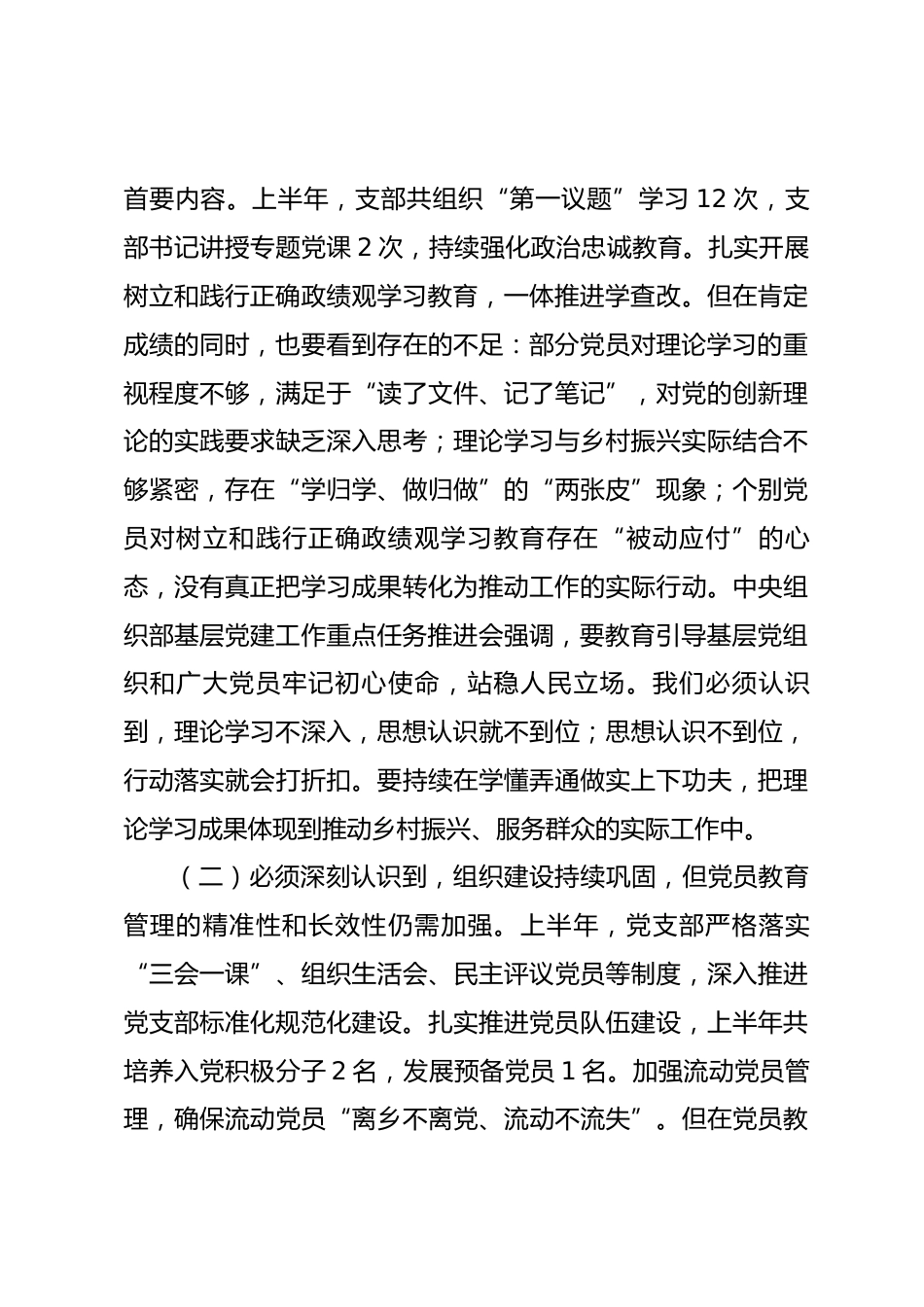 在党支部2026年上半年落实全面从严治党主体责任述职评议会上的讲话_第3页