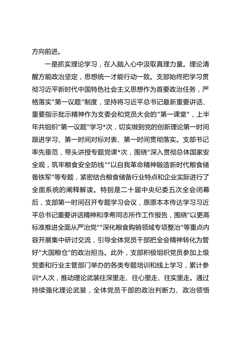 公司党支部2026年上半年全面从严治党工作总结_第2页