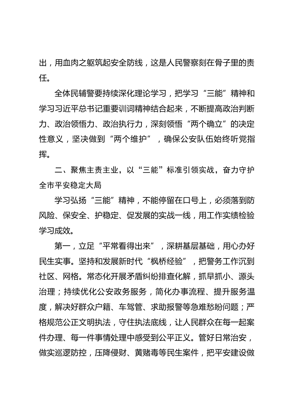 在全市公安机关践行 “三能” 精神主题大会上的讲话_第3页