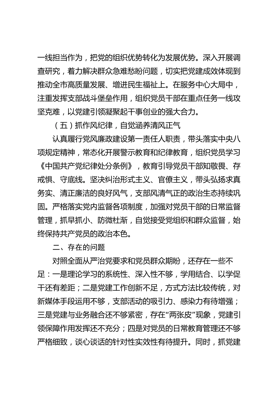 XX市党支部书记2026年度党建工作述职报告_第3页