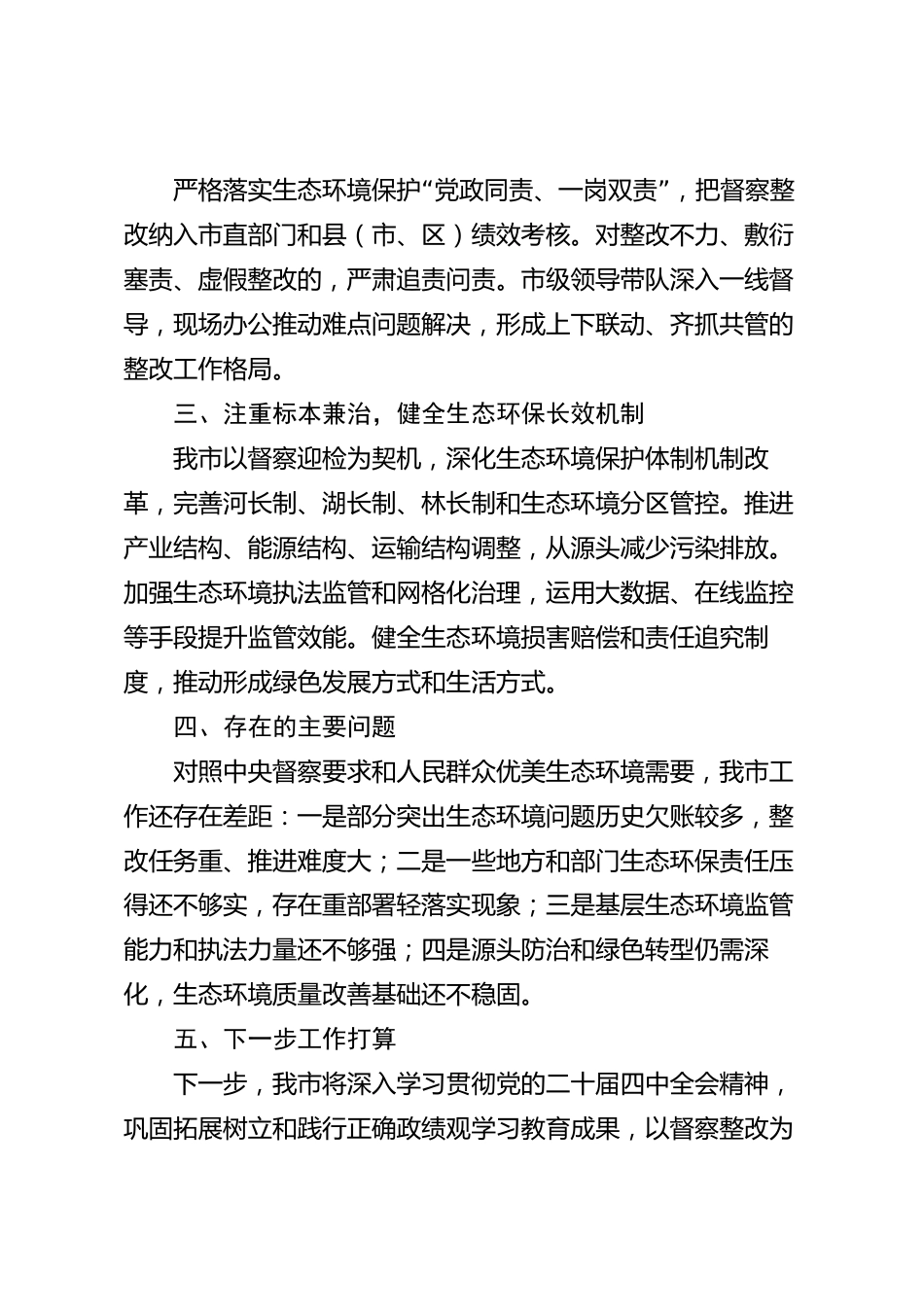 xx市中央生态环境保护督察迎检2026年度工作总结_第3页