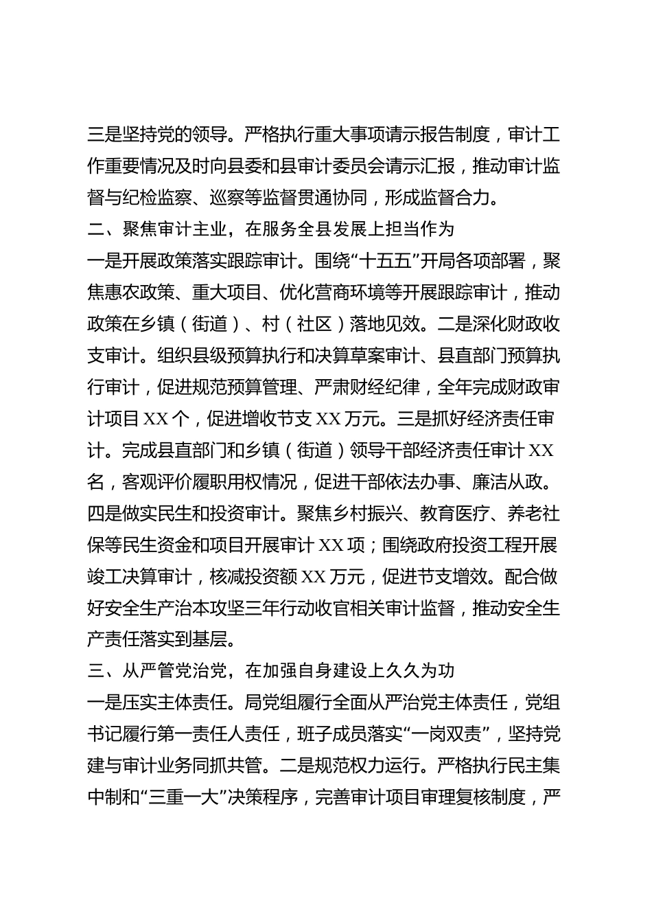 xx县审计局领导班子2026年度述职报告_第2页