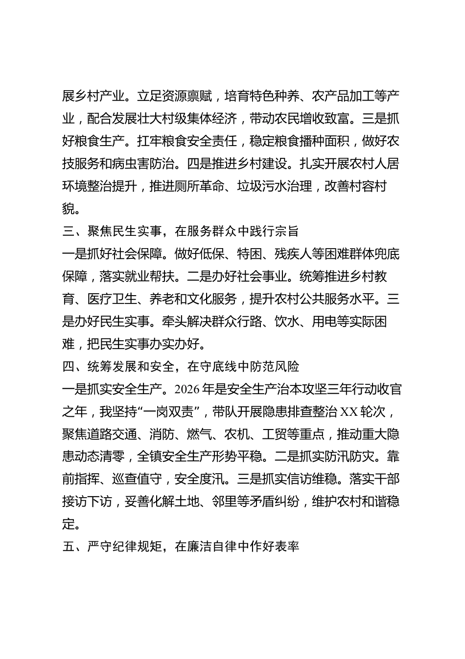 xx县乡镇长2026年度述职报告_第2页