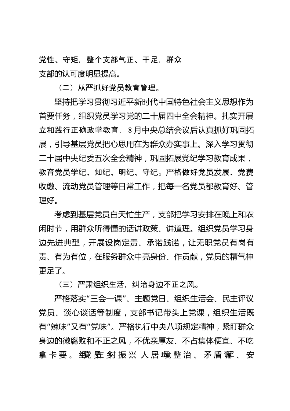 xx县2026年度党支部全面从严治党工作汇报_第2页