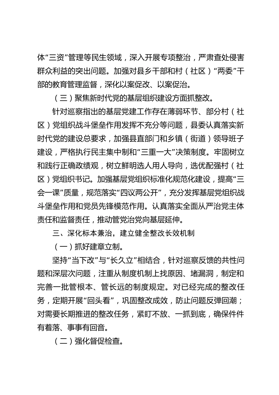 xx县2026年度巡视巡察整改进展情况报告_第3页