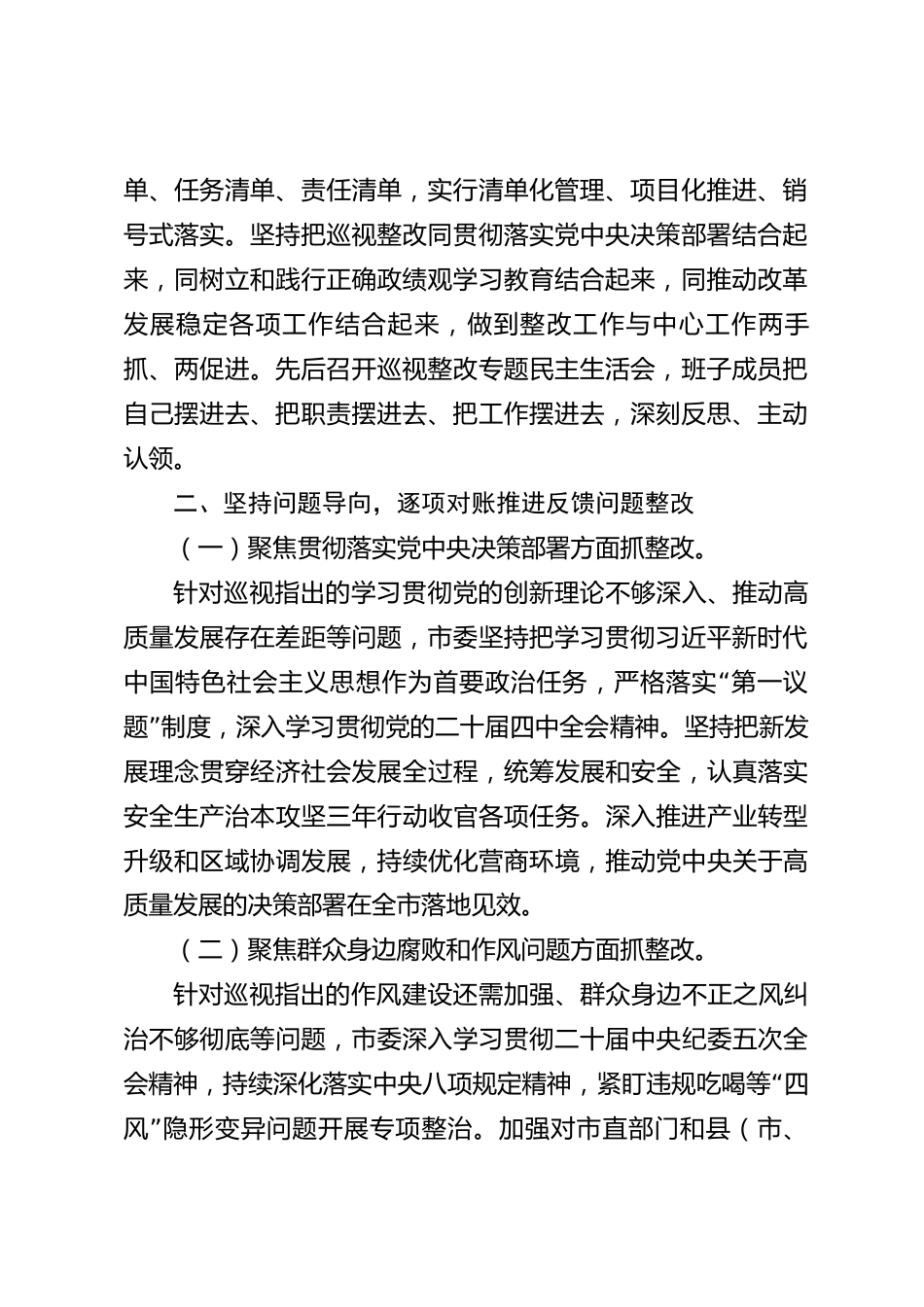 xx市2026年度巡视巡察整改进展情况报告_第2页